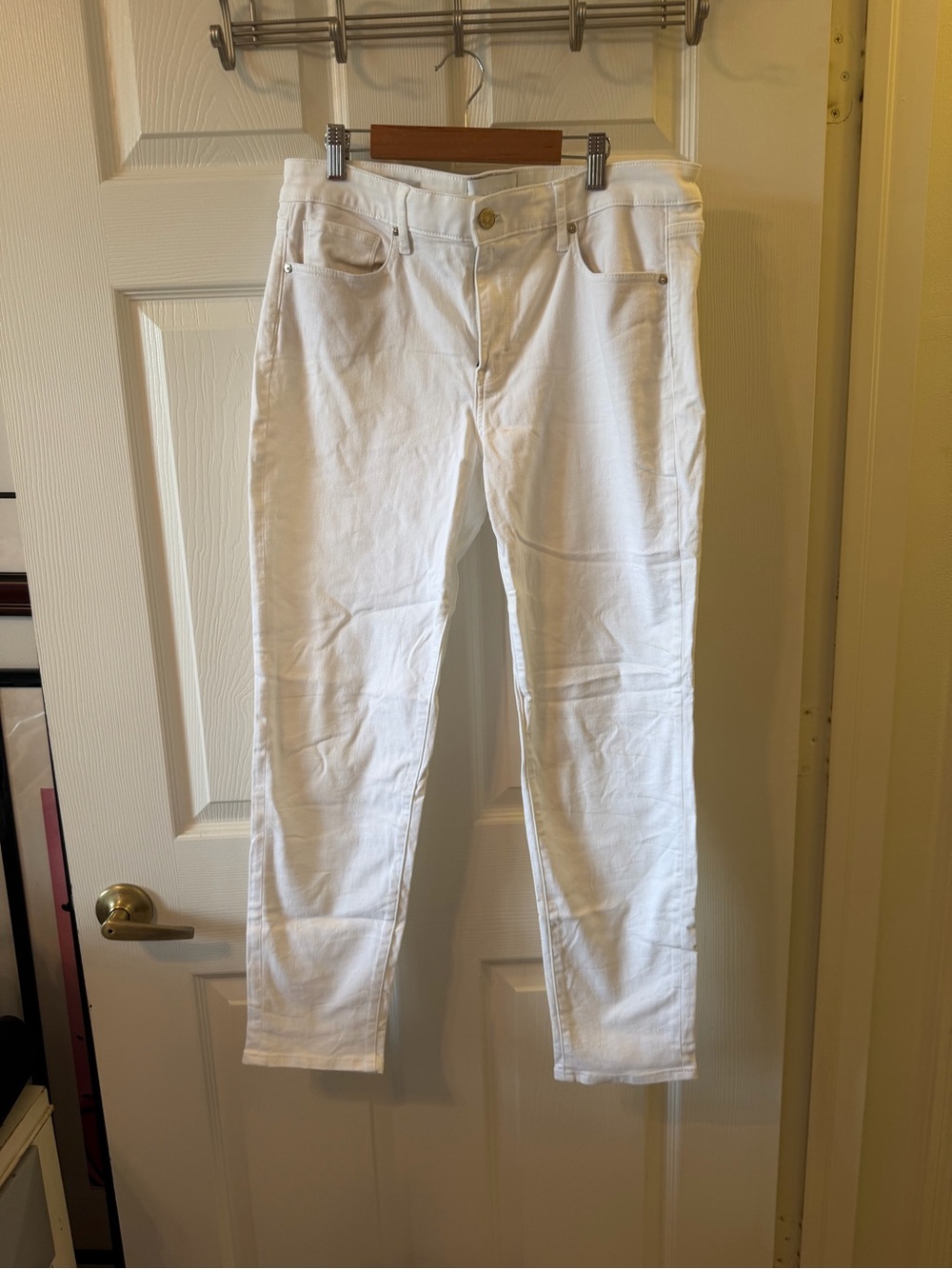 White House Black Market Women's Straight Leg White Jeans